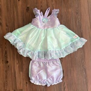 Smocked Sweets Iridescent Little Mermaid Dress and Bloomers (Size 2/3)
